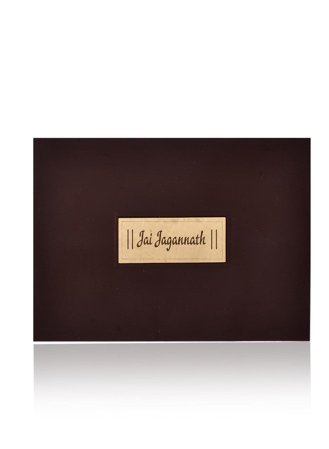 Piepot Gold Plated Lord Shri Jagannath Charan Paduka Size 8X4.5X1.5 Inches With Acrylic Box Pack Of 1 Color Brown Devotional Prayer Box, Footprint - Image 4